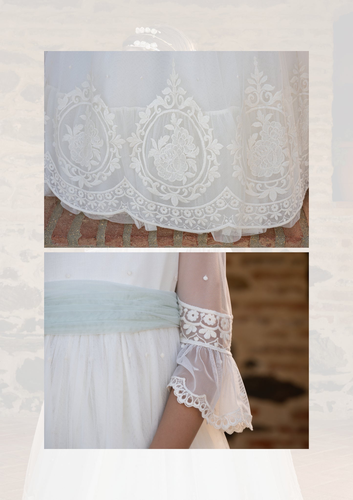 فستان ISABEL للفتيات من ماركة Manuela (يشمل تاج الزهرة)