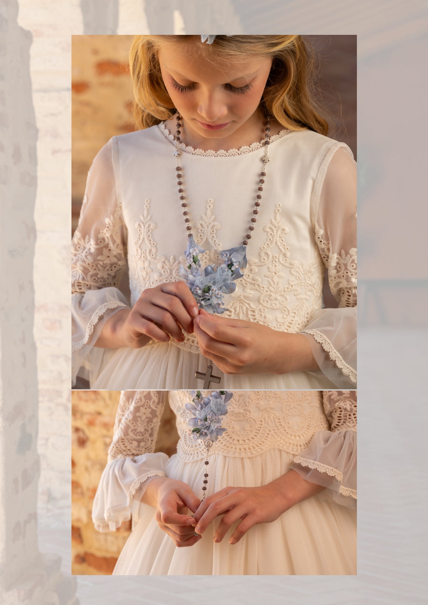 فستان VICTORIA للفتيات من ماركة Manuela (يشمل تاج الزهرة)