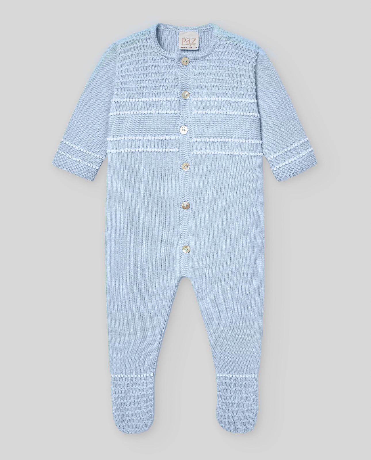 Conjunto de punto azul bebé niño PAZ RODRIGUEZ
