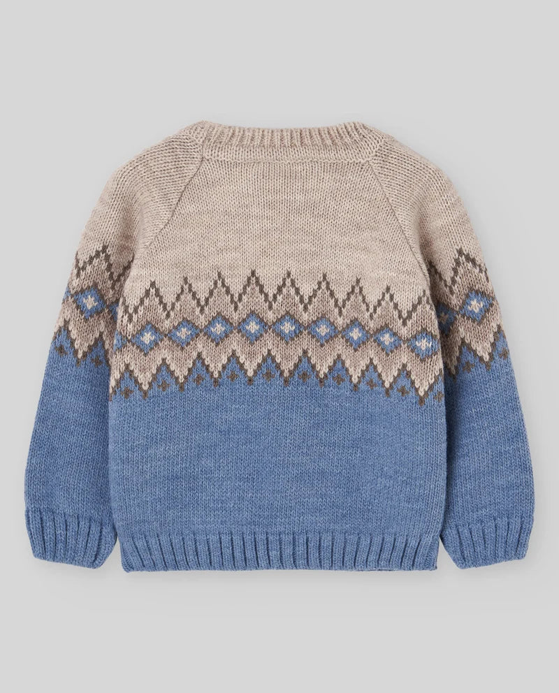 Jersey Greca Nadal beige y azul para niño de la marca PAZ RODRIGUEZ