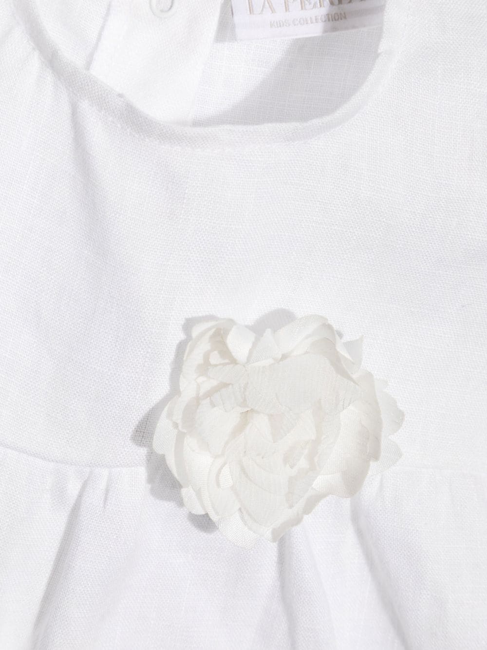 Body con manga corta de lino para bebé niña verano La Perla