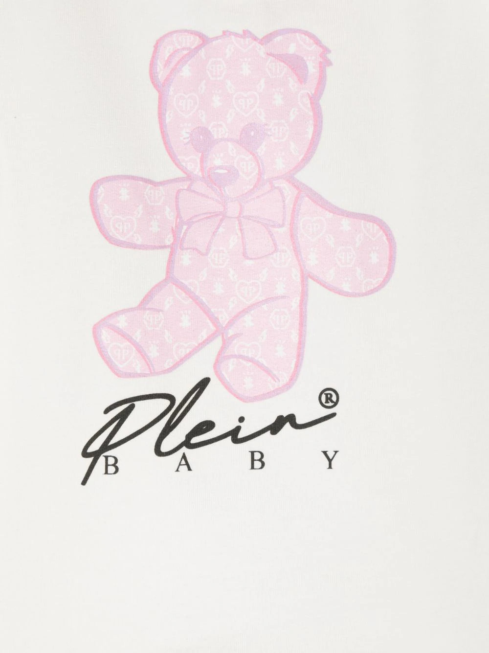 Childrenswear - white dress with bear and logo print Philipp Plein