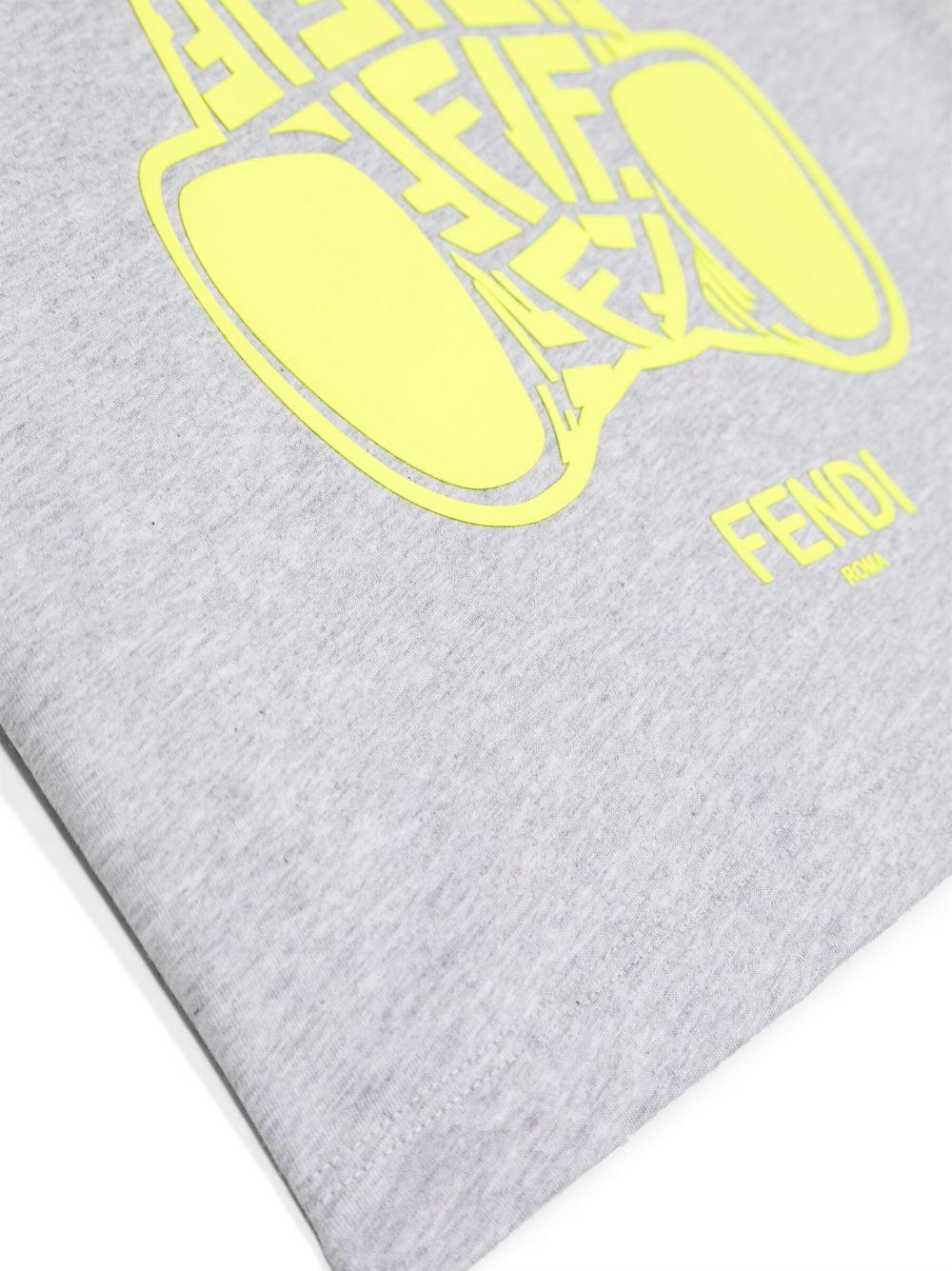 Camiseta con estampado gráfico gris Fendi Kids para niña