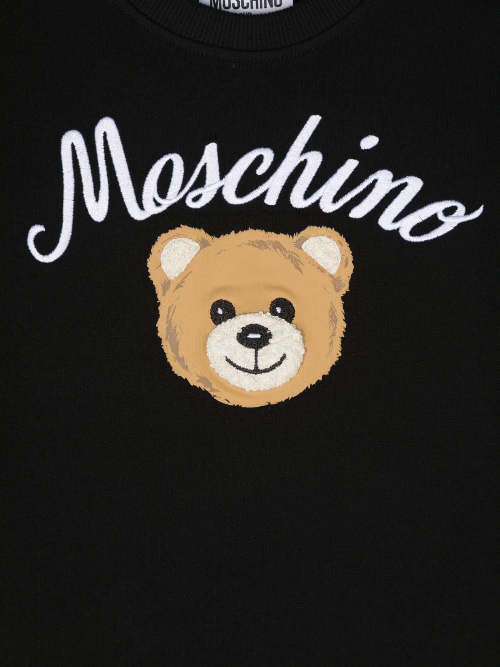 Ropa para niños - vestido negro estilo sudadera con logo estampado MOSCHINO