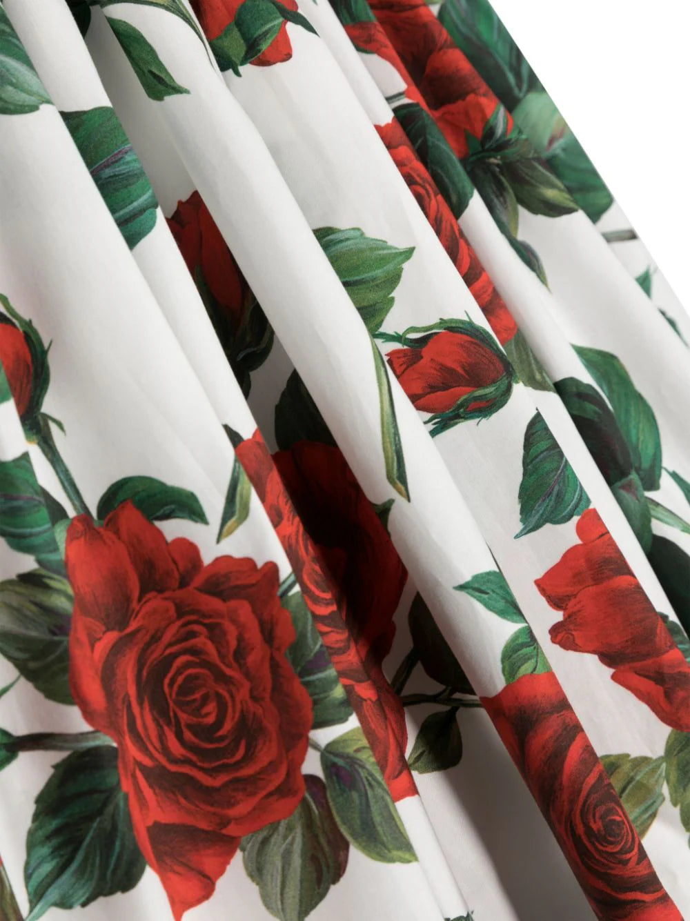 Vestido con estampado de rosas y con el logo Dolce&Gabbana para niña