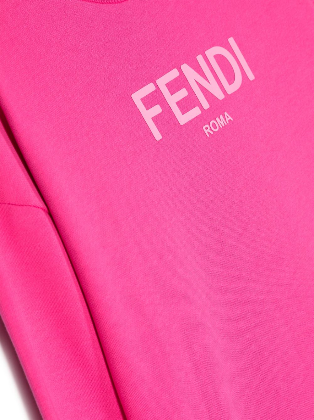 Sudadera fucsia con logo estampado Fendi Kids para niña
