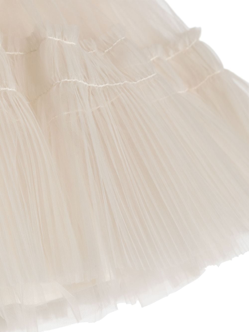 Beige tul falda logo MONNALISA