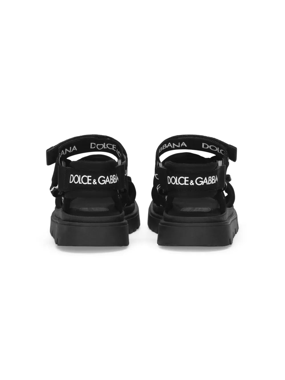 Sandalia negra con detalles de tejido indesmallable para niño