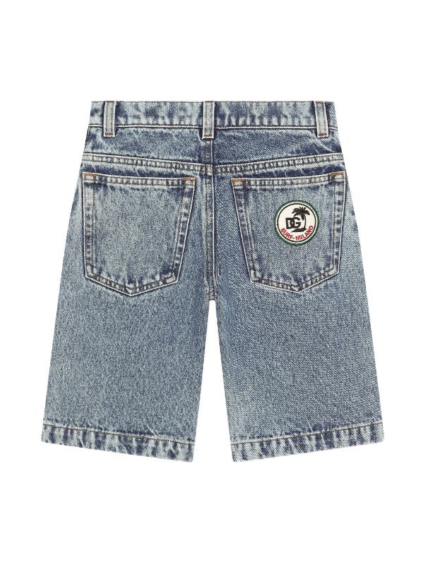 Bermudas vaqueras con parche del logo Dolce&Gabbana para niño
