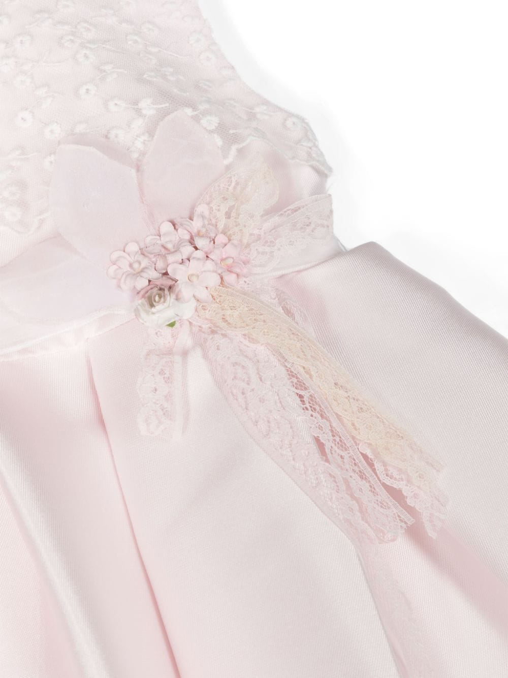 Vestido de ceremonia 385 con bordado floral para niña de la marca Mimilú