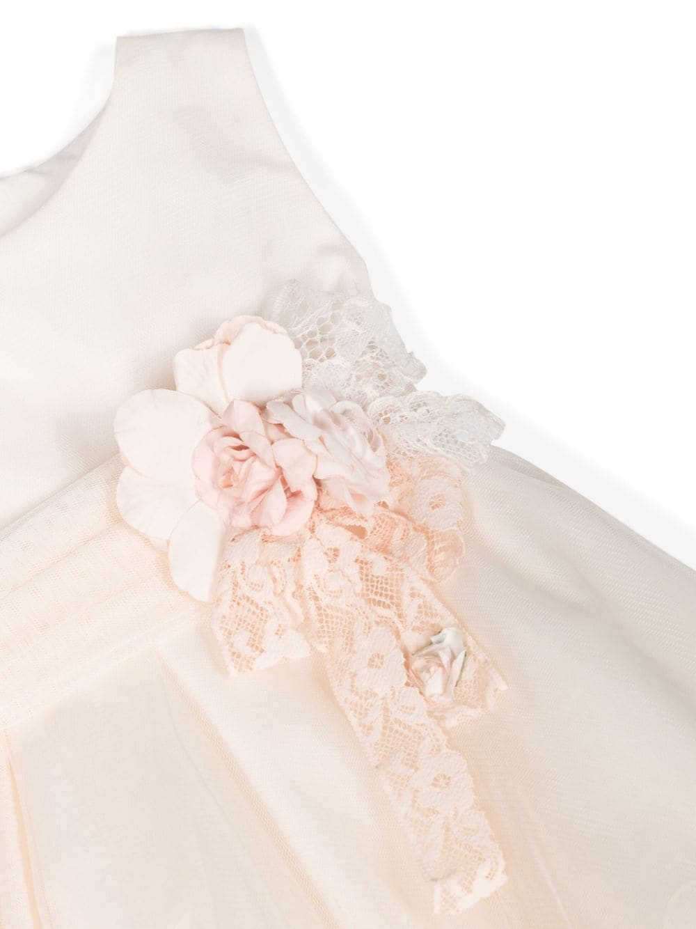 فستان حفلات 323 وردي مع دانتيل للبنات من ماركة MIMILU