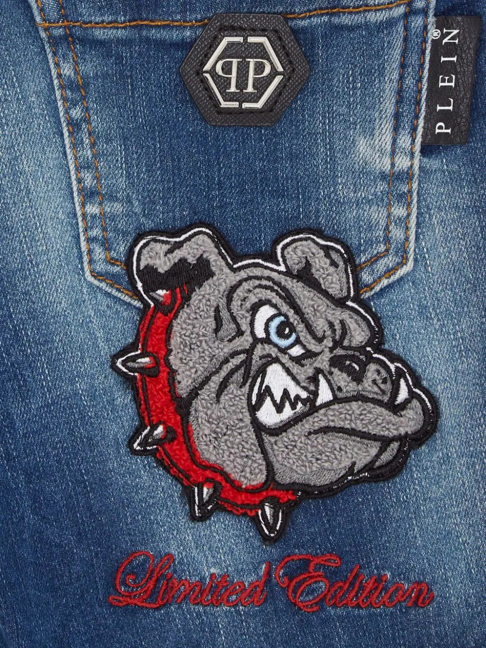 Pantalon corto tejano con logo Philipp Plein