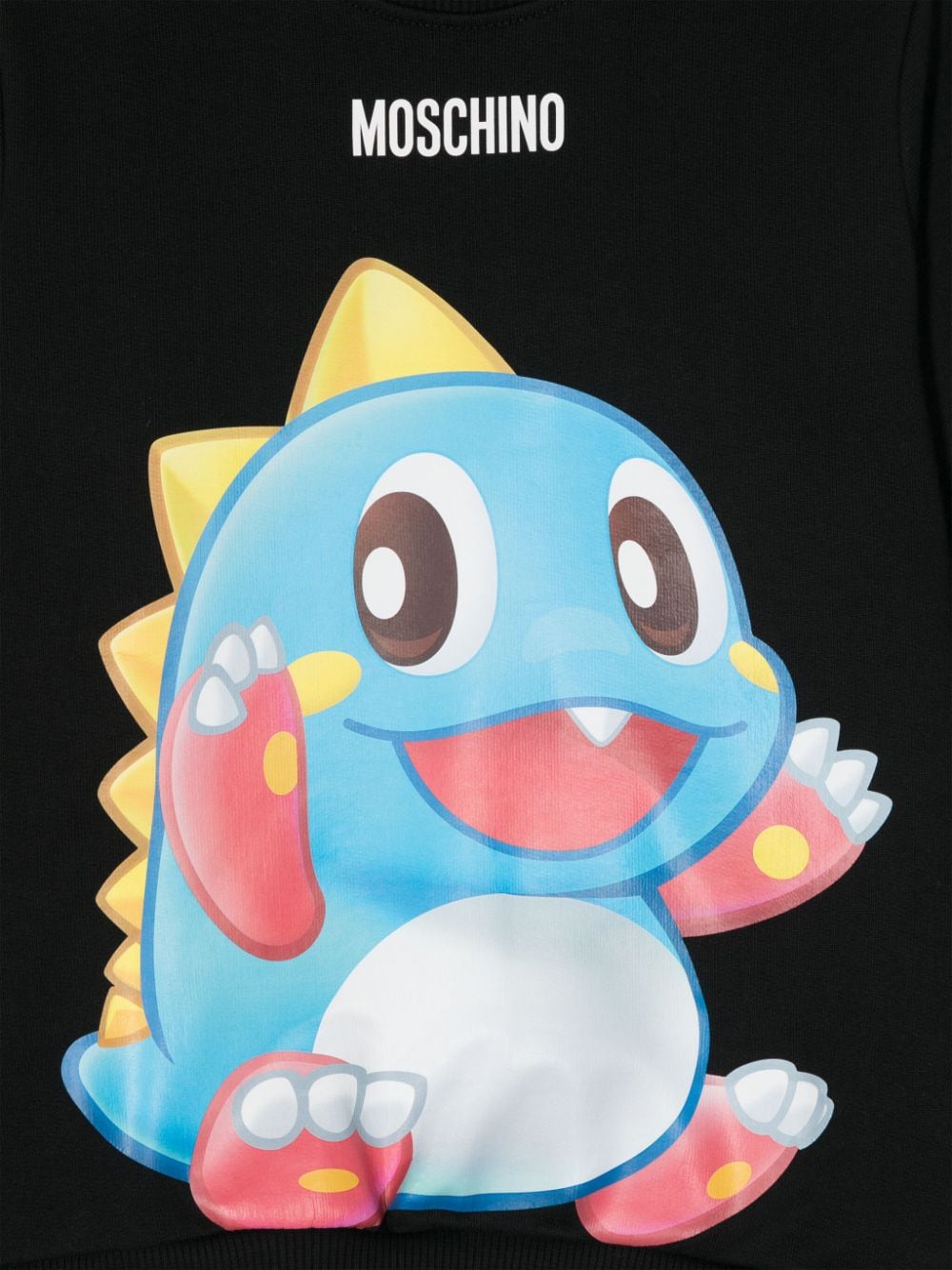 Childrenswear - black sweatshirt with dinosaur print by MOSCHINO