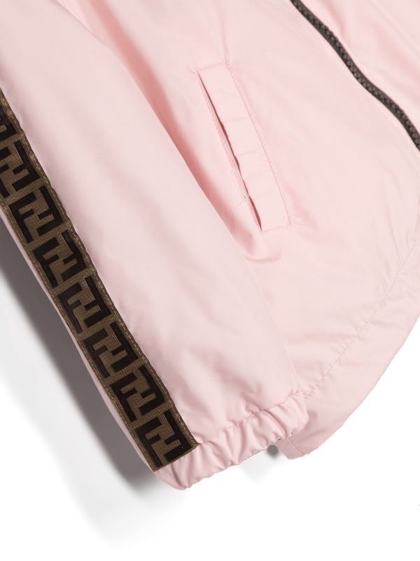 Chaqueta con capucha rosa Fendi Kids para niña