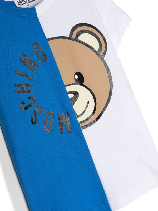 Ropa para niños - camiseta de color blanco/azul con estampado Teddy Bear MOSCHINO