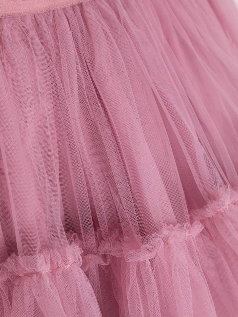 Falda tutú de tul con logo en jacquard MONNALISA