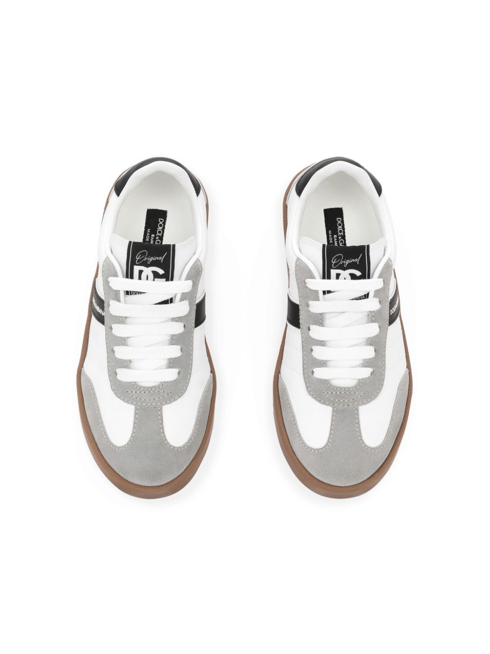 Zapatilla baja DG original en piel de becerro con logotipo Dolce & Gabbana para niño