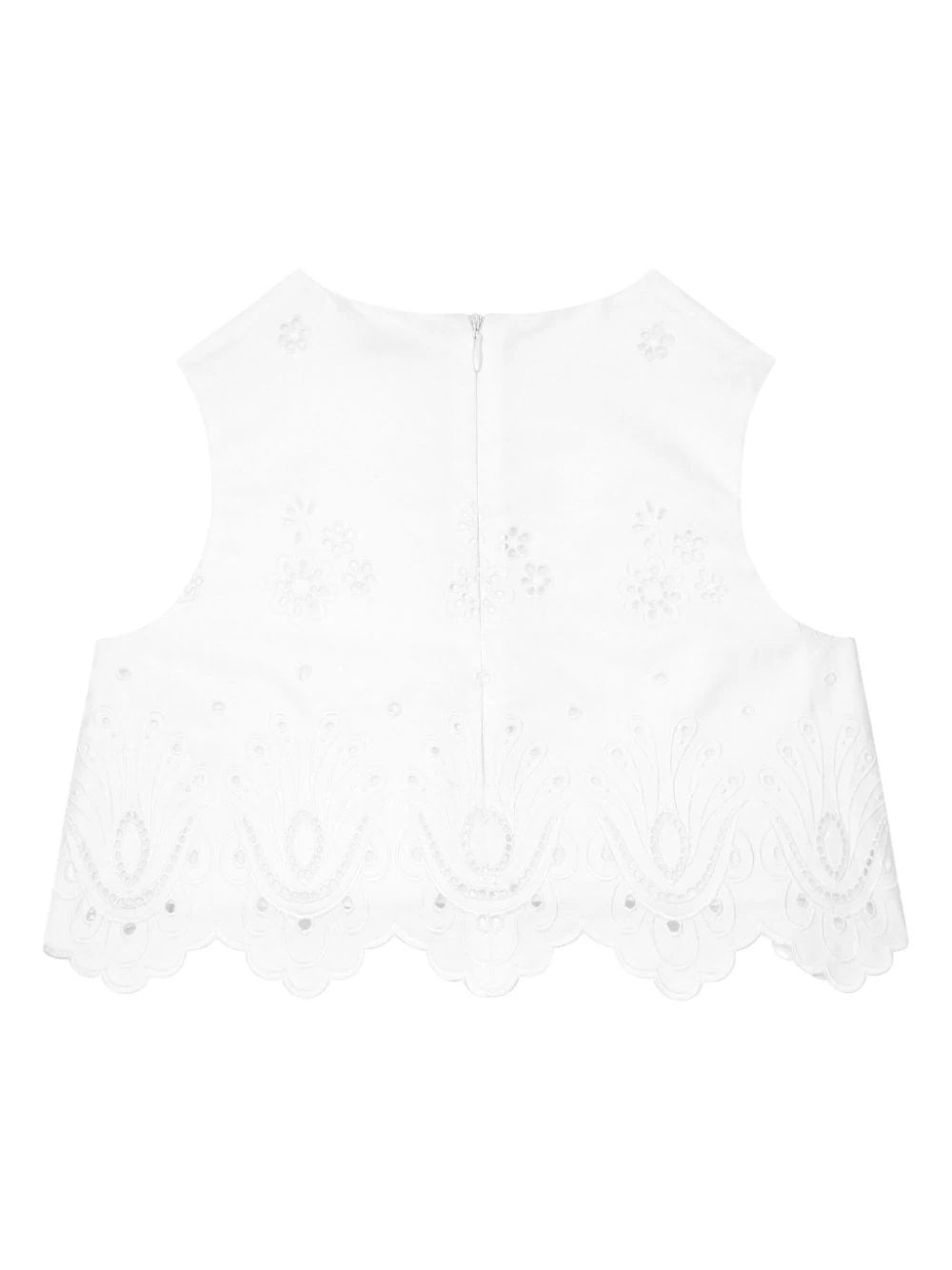 Blusa de algódon bordado de encaje inglés Dolce & Gabbana Kids para niña