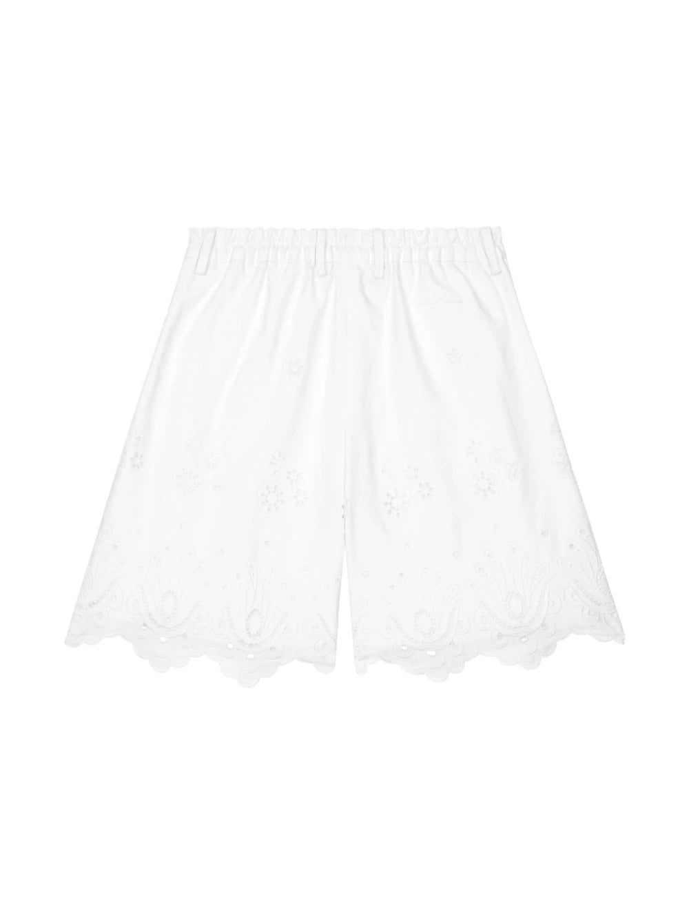 Pantalón cortos de algodón bordado de encaje inglés Dolce & Gabbana Kids para niña