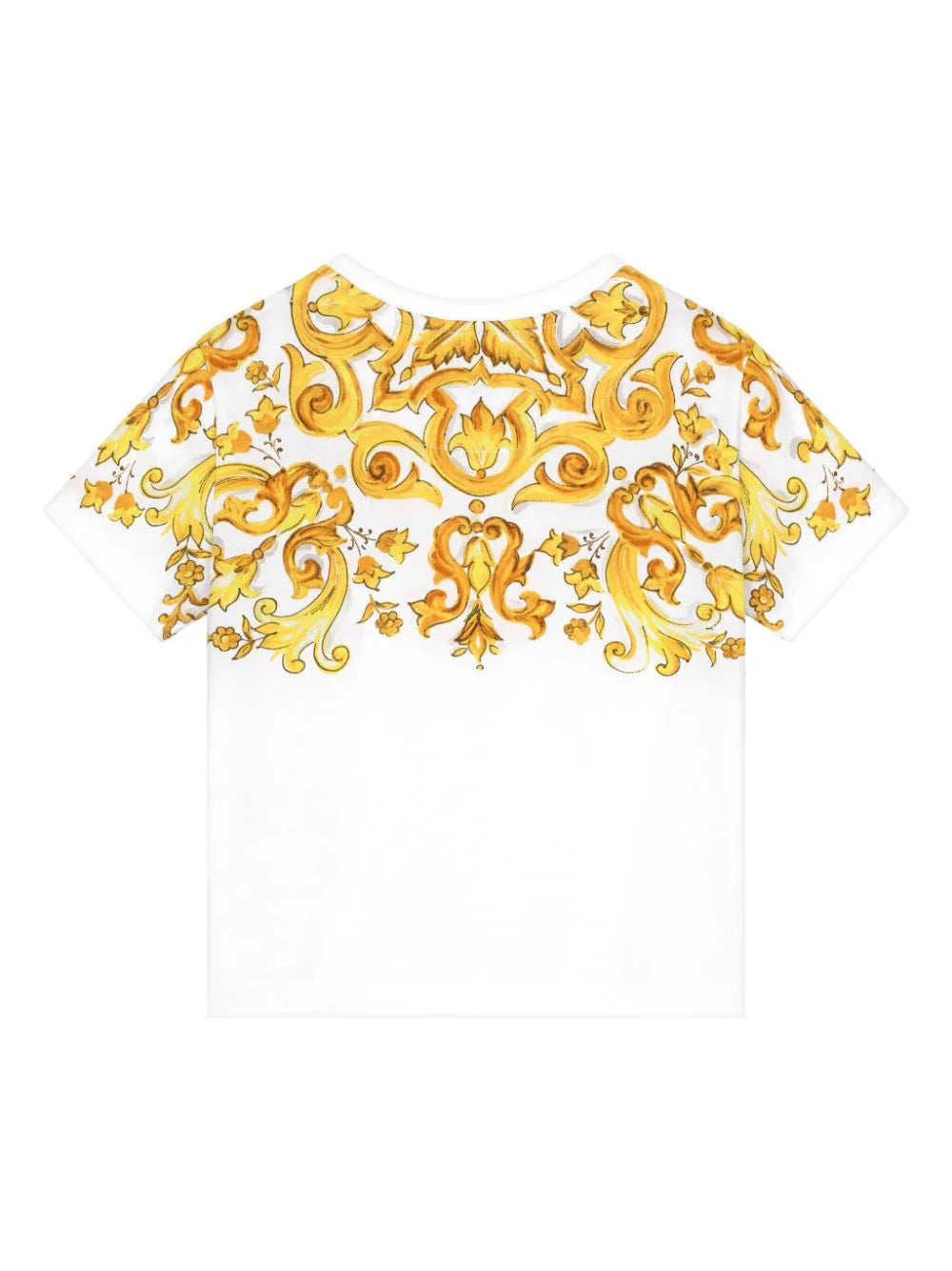 Dolce & Gabbana Kids yellow majolica print T-shirt for girls