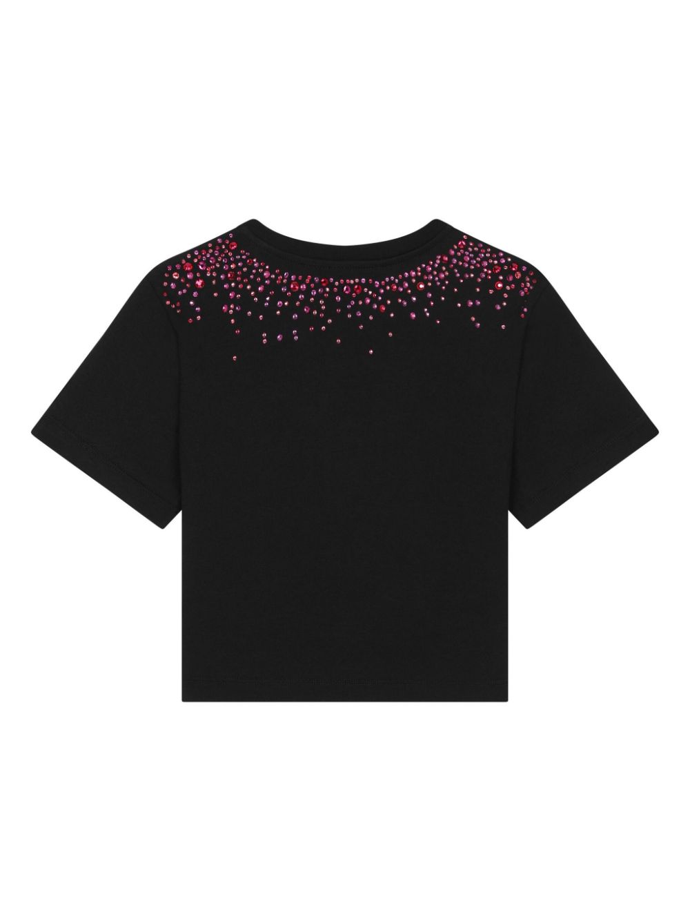 Dolce & Gabbana black knitted t-shirt for girl with rhinestones