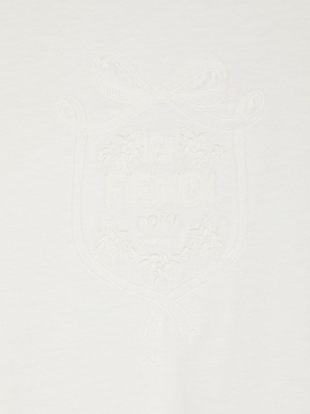 Camiseta blanca con logo bordado FENDI Kids para niña