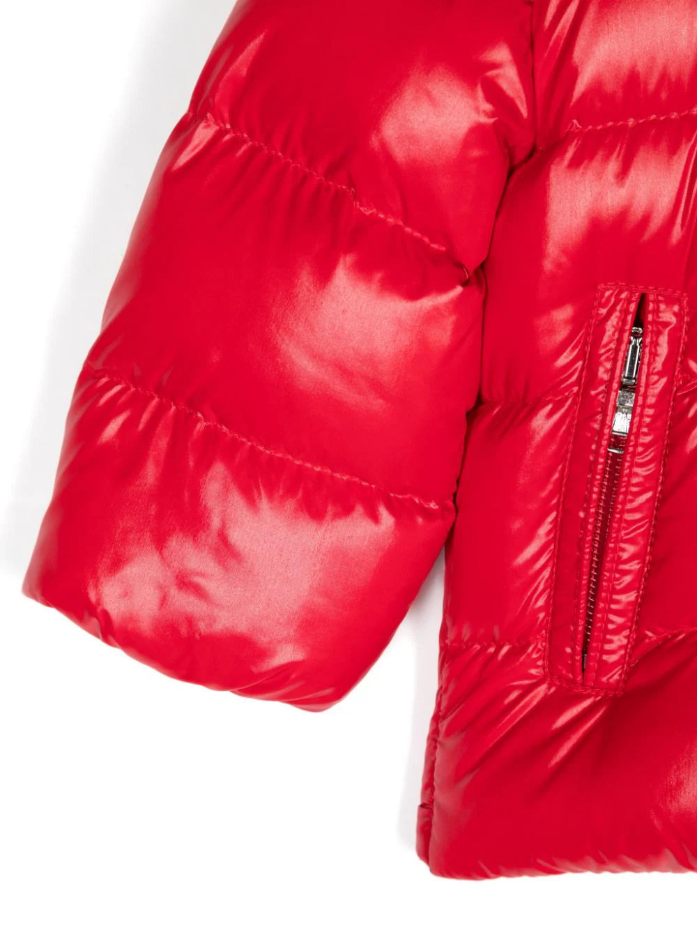 Plumífero rojo con capucha Maya de la marca MONCLER para niño