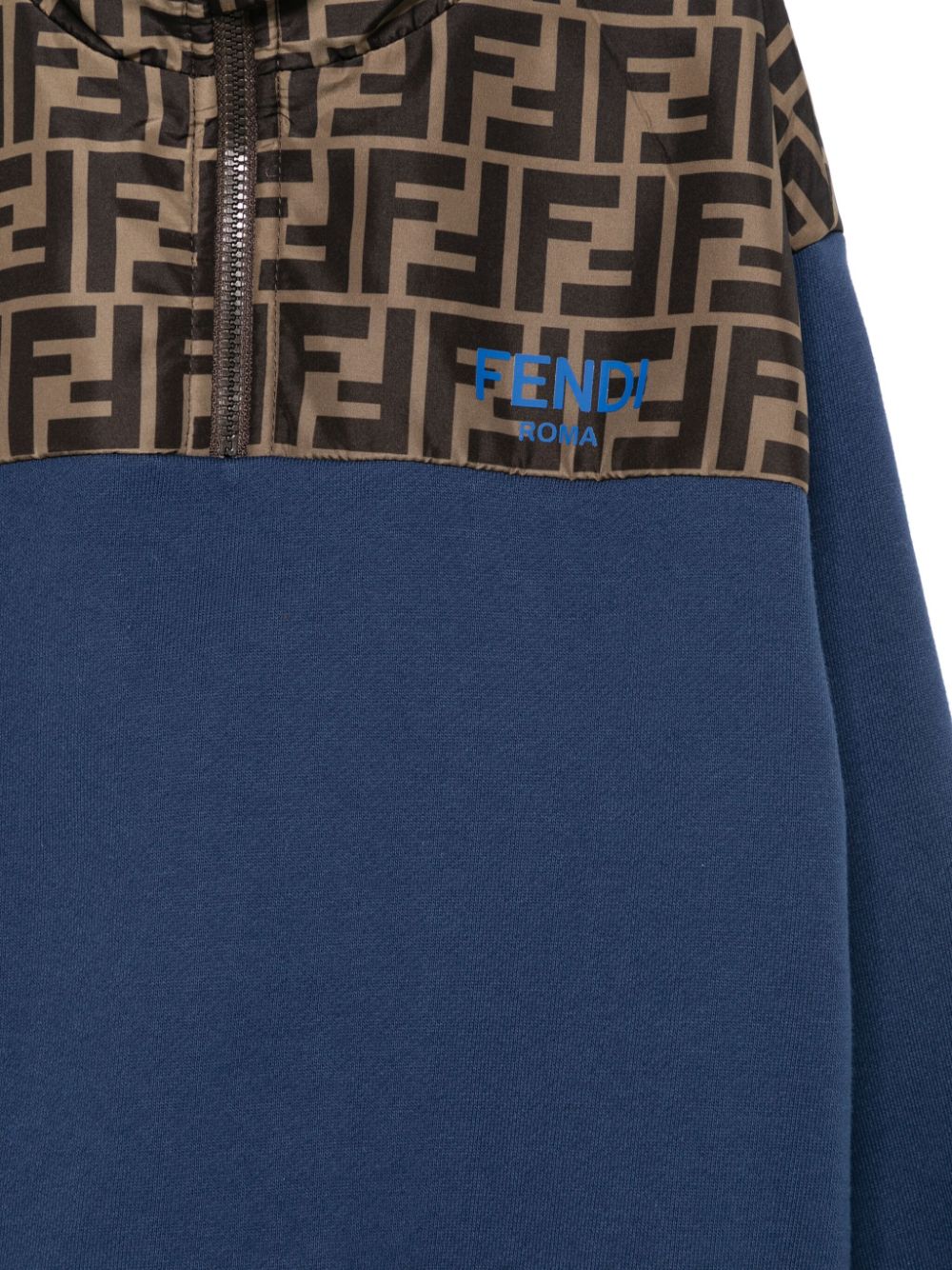 Sudadera júnior con logo FF estampado y cuello alto de la marca Fendi para niño