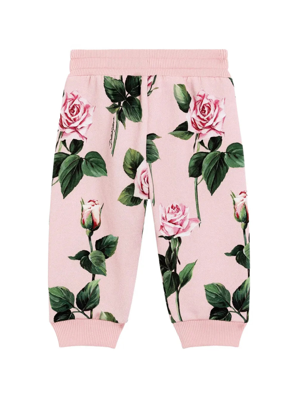 Pantalón de chándal rosa con estampado de rosas para bebé niña