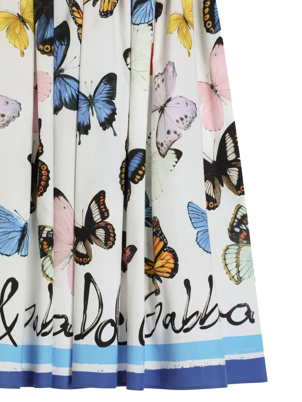 Falda de algodón blanca con estampado de mariposas para niña