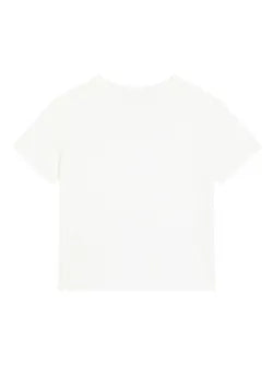 Camiseta blanca de punto y strass Dolce&Gabbana para niña