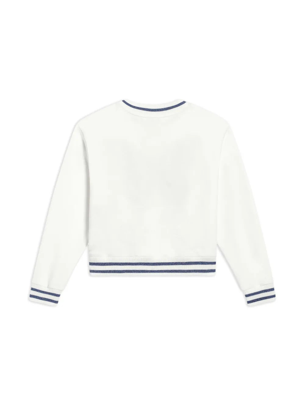 Sudadera de algodón blanca con mariposa y logotipo para niña