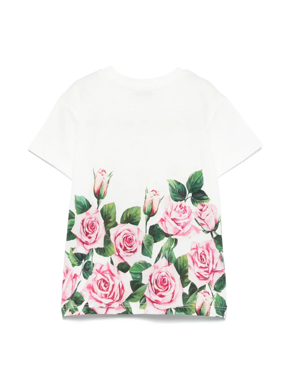 Camiseta de algodón blanca con estampado de rosas para bebé niña