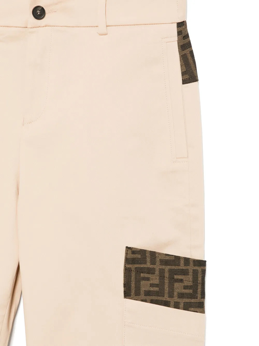 Pantalón para niño de gabardina elástica beige de la marca Fendi Kids
