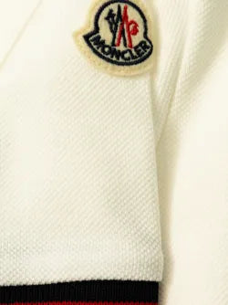 Polo de algodón blanco con ribete tricolor MONCLER para niño