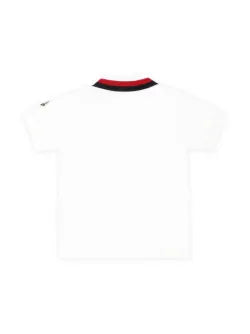 Polo blanco de algodón con logotipo bordado MONCLER para bebé niño