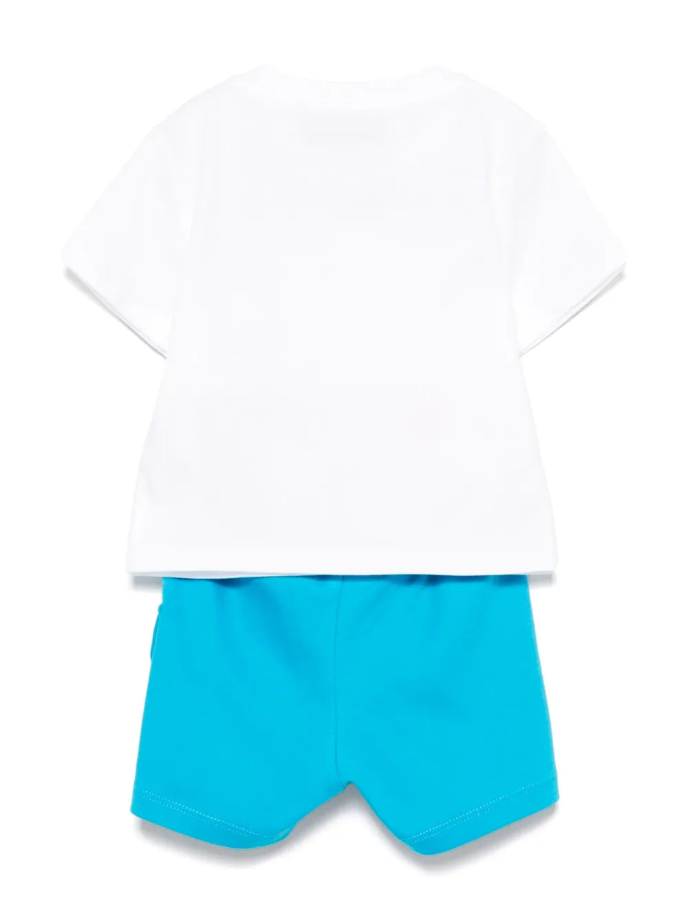 White t-shirt and blue shorts set for boy Teddy Bear MOSCHINObaby boys