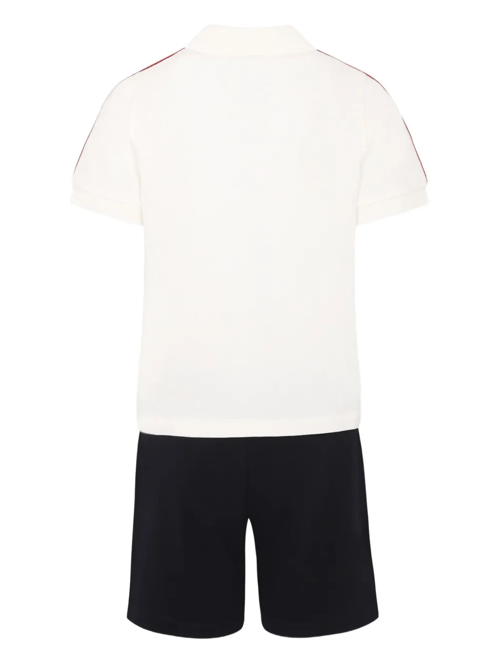 Conjunto de polo blanco con ribete tricolor MONCLER para niño