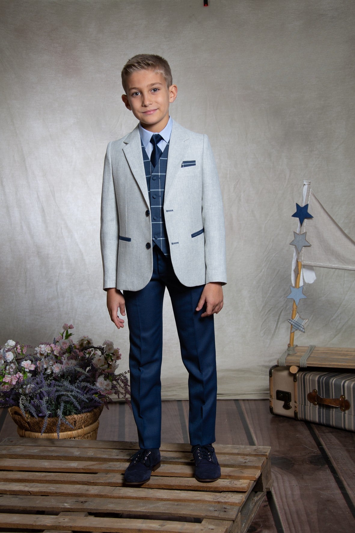 Traje completo con americana gris para el niño AMALIO RUBIO