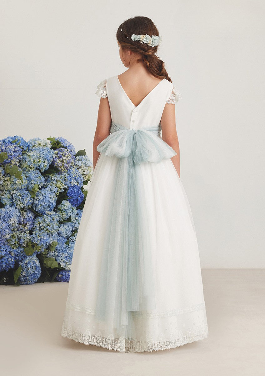 Vestido de comunión 587011MC con encaje VERDE de la marca AMAYA