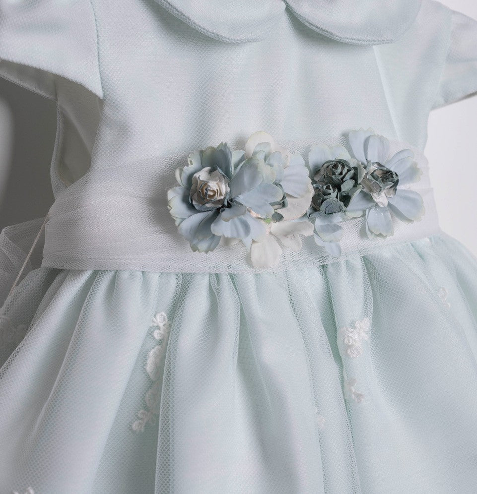 Vestido de ceremonia 314 verde aguamarina para niñas de la marca MIMILÚ