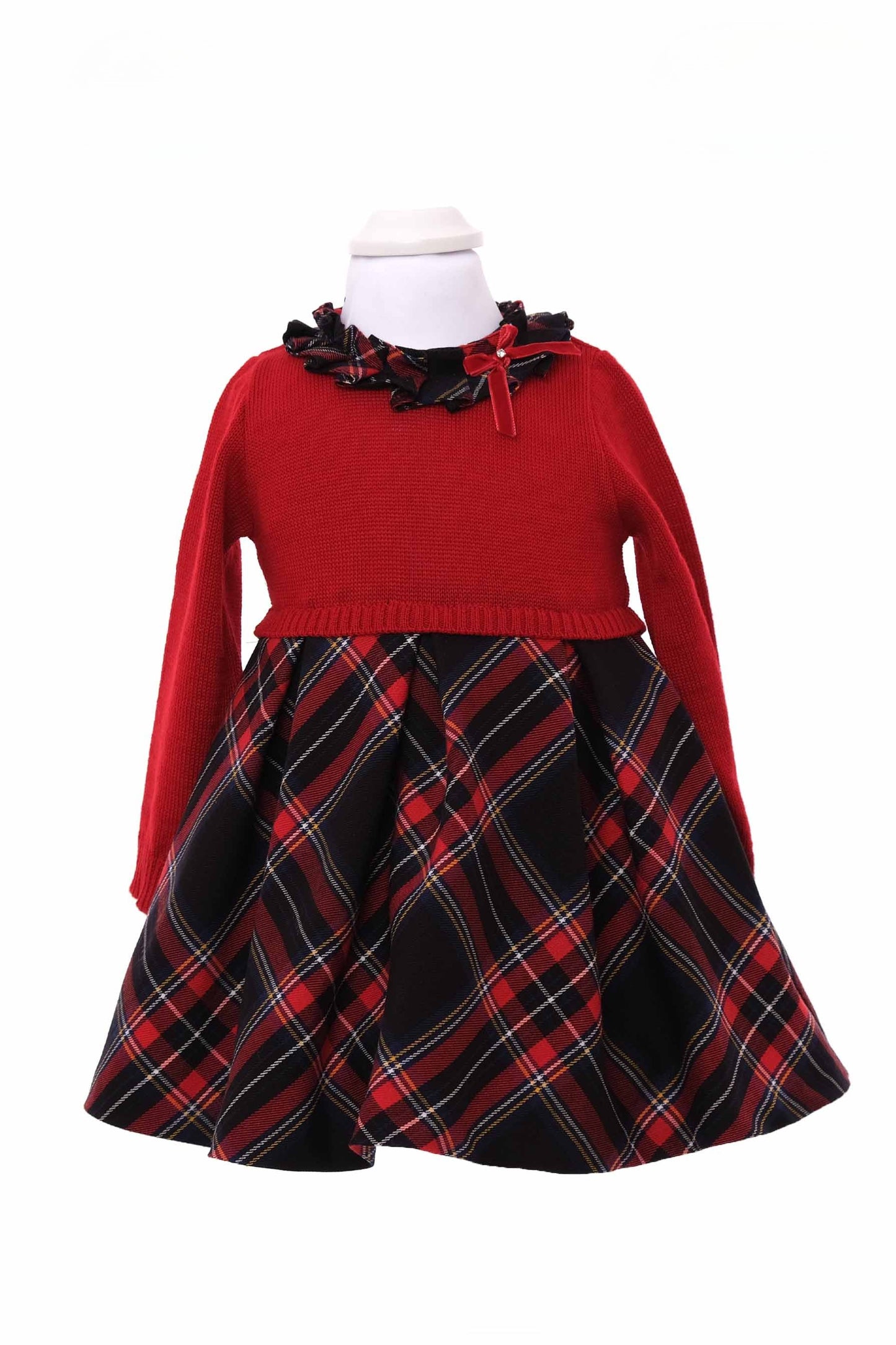 ROPA PARA NIÑAS - VESTIDO A CUADRADOS ROJO BIMBALO