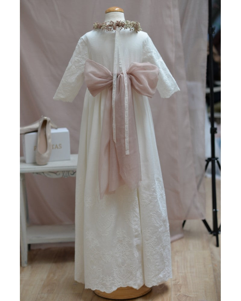 Petritas brand nude chiffon lace