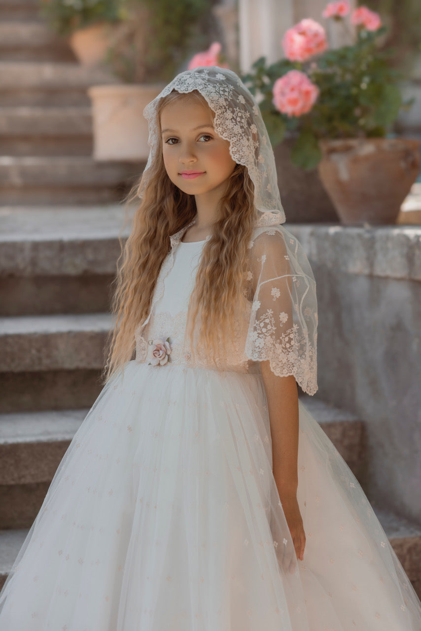 Vestido de comunión 106 para niñas de la marca MIMILÚ