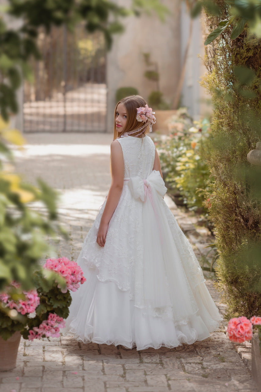 Vestido de comunión 125 para niñas de la marca MIMILÚ
