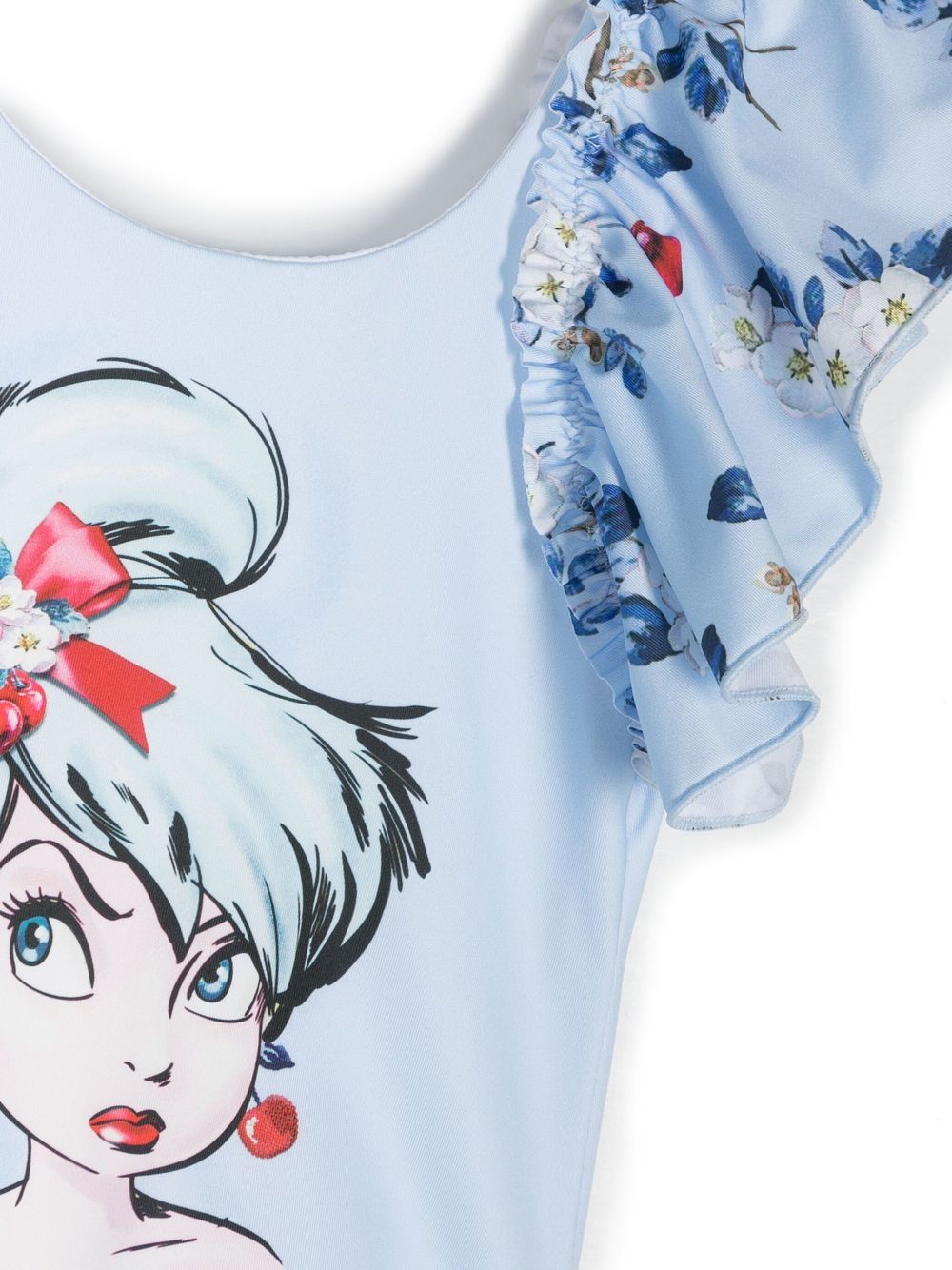 Tinkerbell swimming costume with ruffles Monnalisa