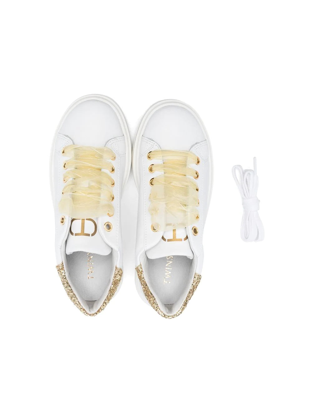 TWINSET glitter lace-up trainers