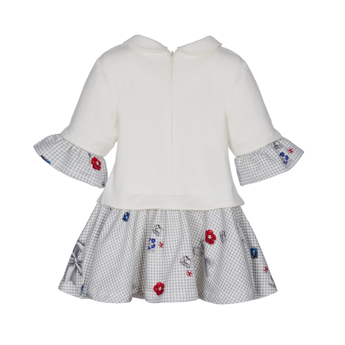 ROPA PARA NIÑAS - VESTIDO GRIS/BLANCO LAPIN HOUSE