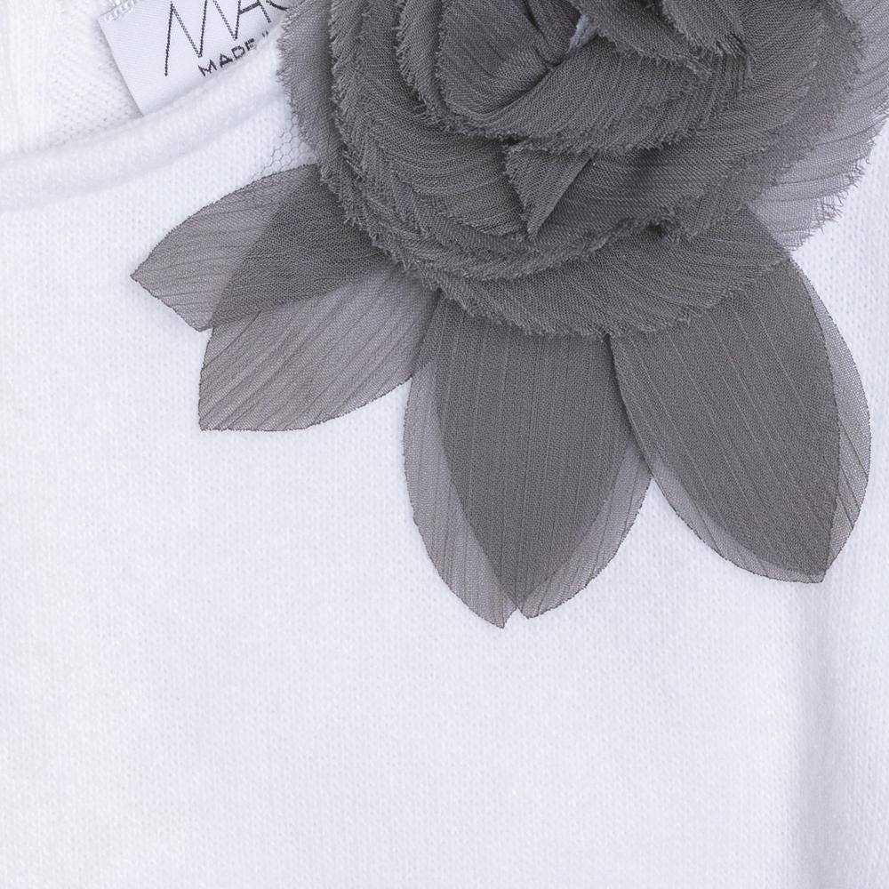 ROPA PARA NIÑOS - VESTIDO BLANCO CON FLOR MAGIL - Modini Shop