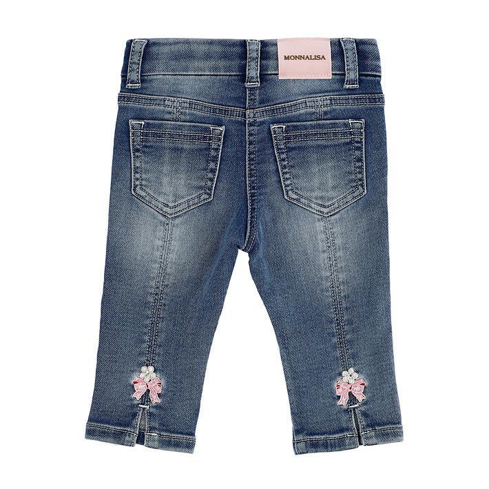 ROPA PARA NIÑOS - TEJANOS CON FLORES MONNALISA - Modini Shop